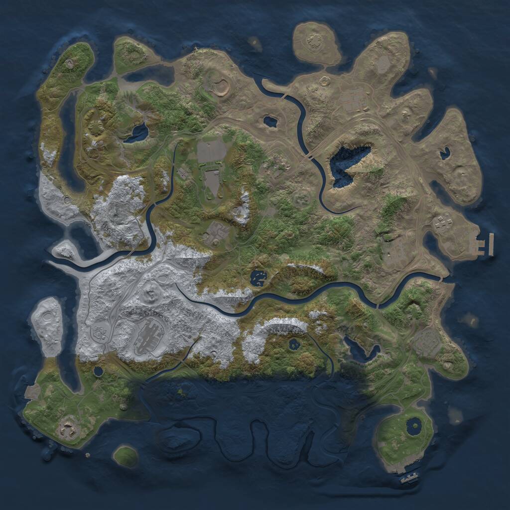Rust Map: Procedural Map, Size: 4500, Seed: 18824745, 17 Monuments