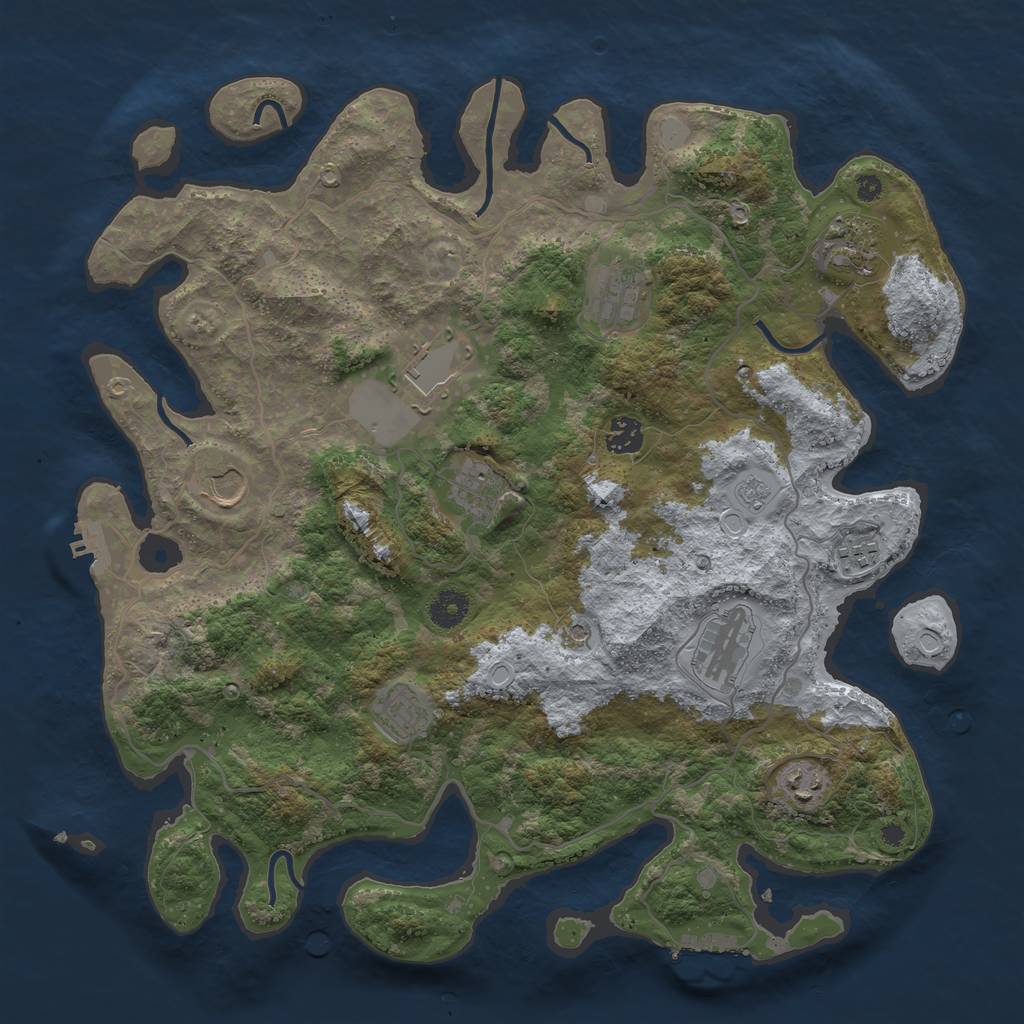 Rust Map: Procedural Map, Size: 4000, Seed: 7428, 19 Monuments