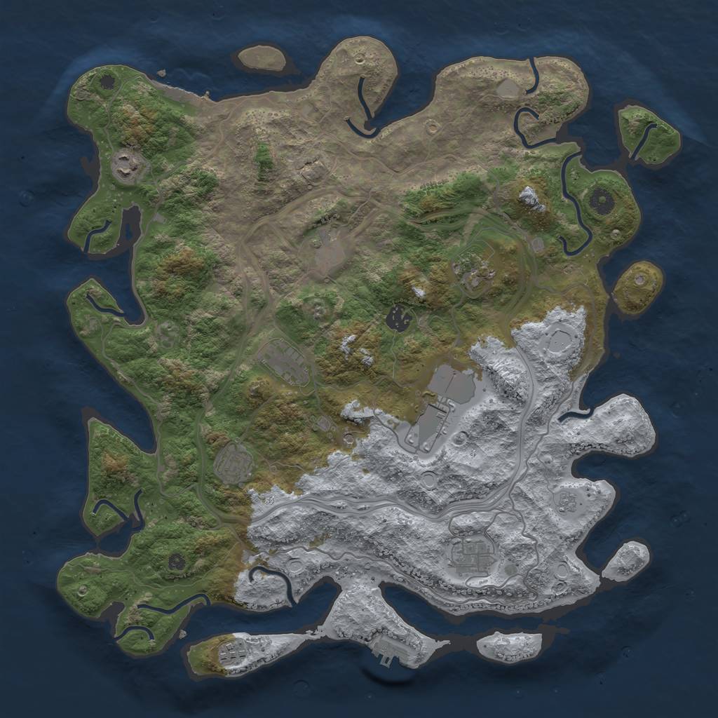Rust Map: Procedural Map, Size: 4250, Seed: 60364489, 18 Monuments