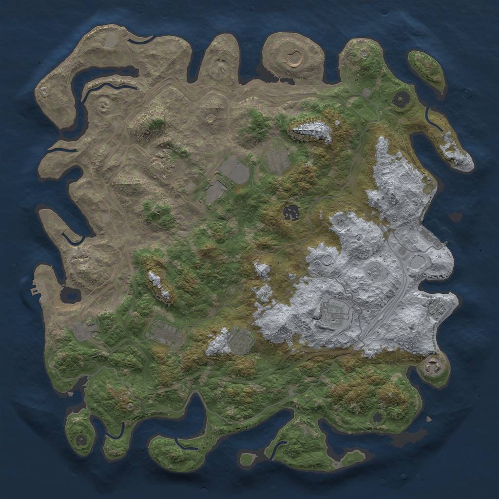 Rust Map: Procedural Map, Size: 4500, Seed: 7428, 20 Monuments