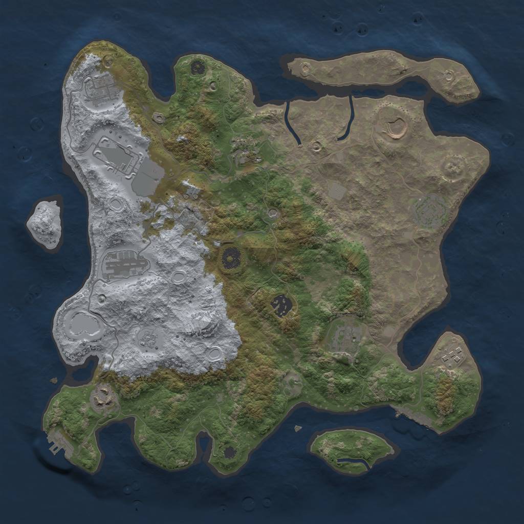Rust Map: Procedural Map, Size: 3750, Seed: 731074942, 19 Monuments