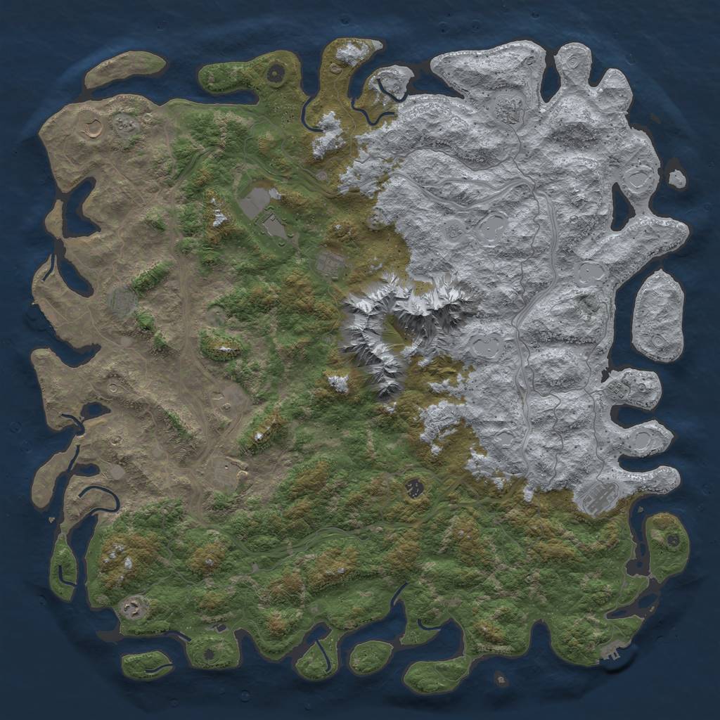 Rust Map: Procedural Map, Size: 6000, Seed: 27265915, 20 Monuments
