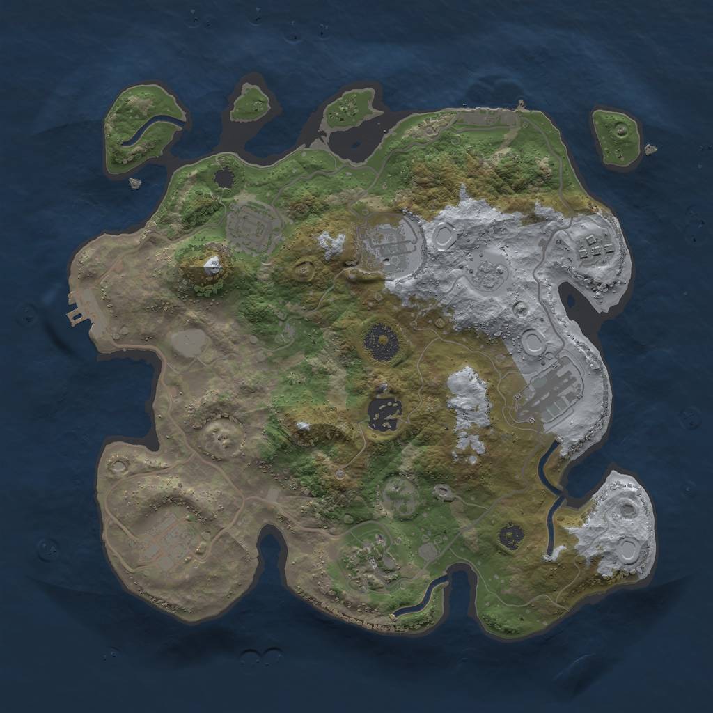 Rust Map: Procedural Map, Size: 3000, Seed: 497939746, 15 Monuments