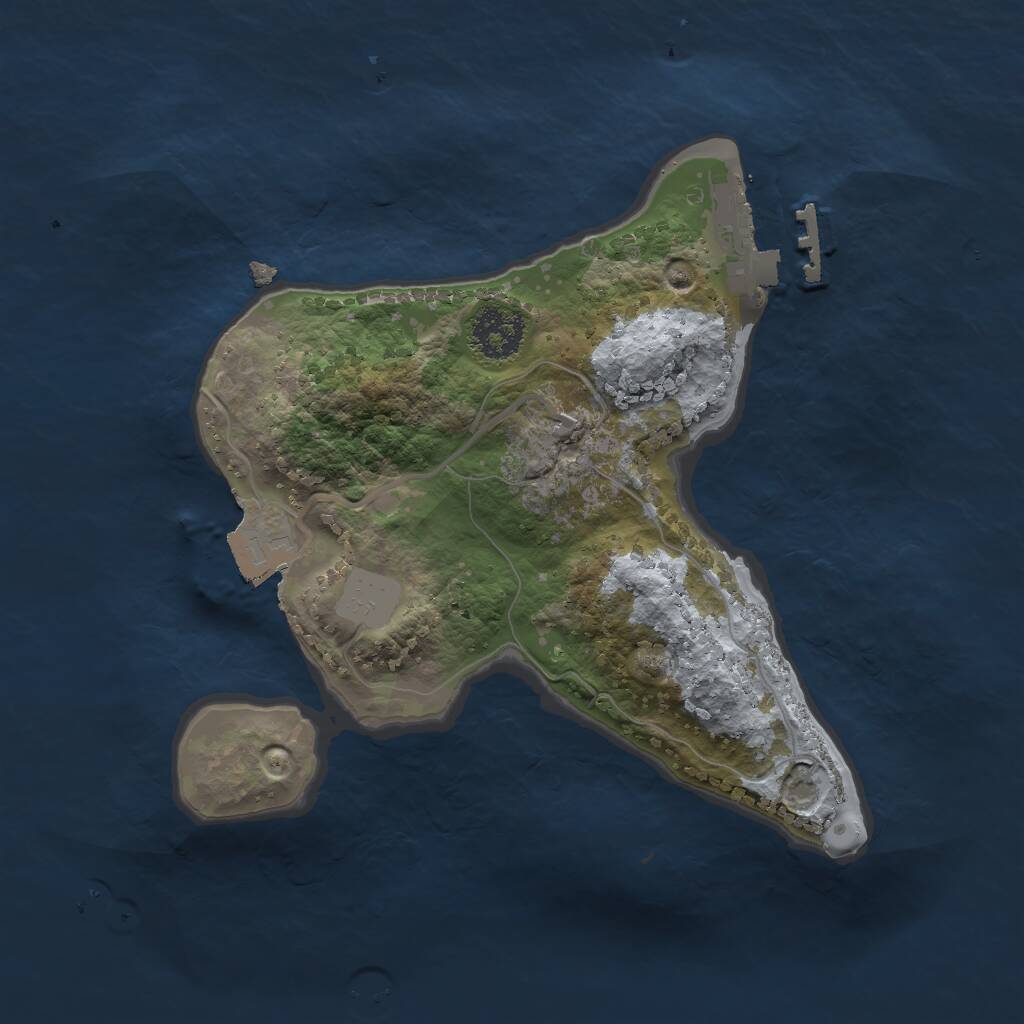 Rust Map: Procedural Map, Size: 2000, Seed: 1243256, 2 Monuments