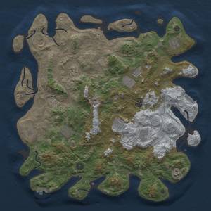 Thumbnail Rust Map: Procedural Map, Size: 4250, Seed: 608456279, 20 Monuments