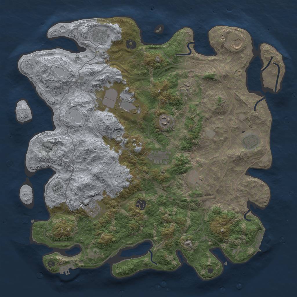 Rust Map: Procedural Map, Size: 4250, Seed: 6482064, 20 Monuments