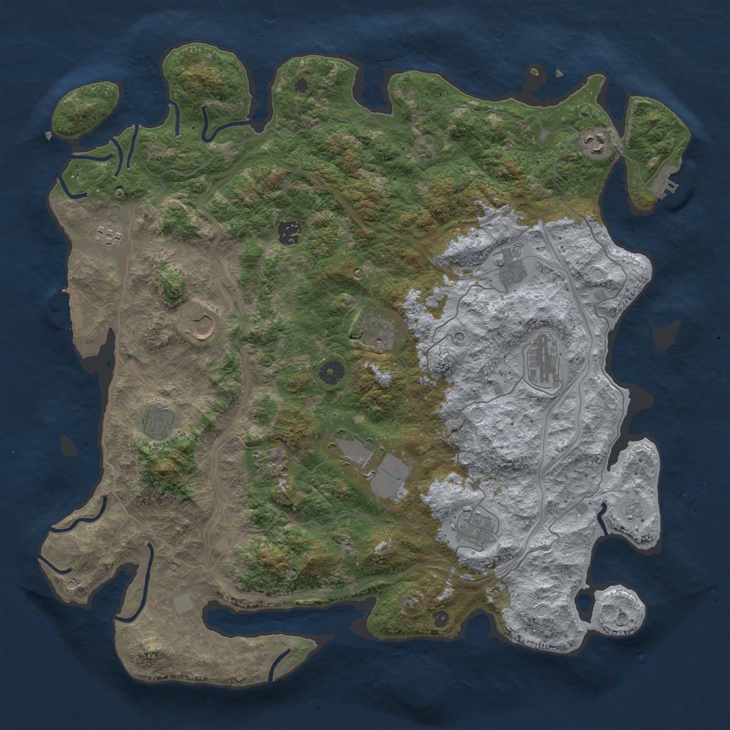 Rust Map: Procedural Map, Size: 4500, Seed: 1766071061, 20 Monuments