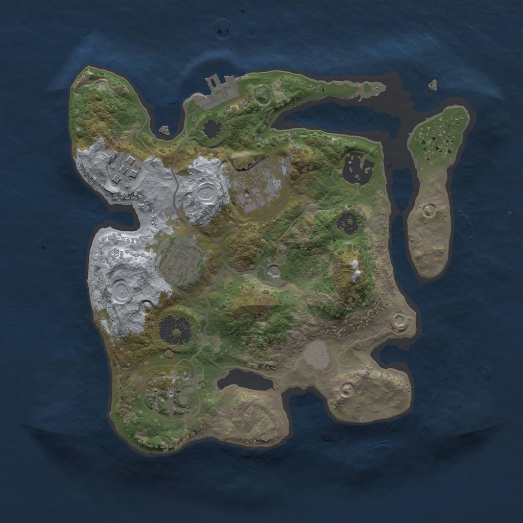 Rust Map: Procedural Map, Size: 2500, Seed: 1661486948, 12 Monuments