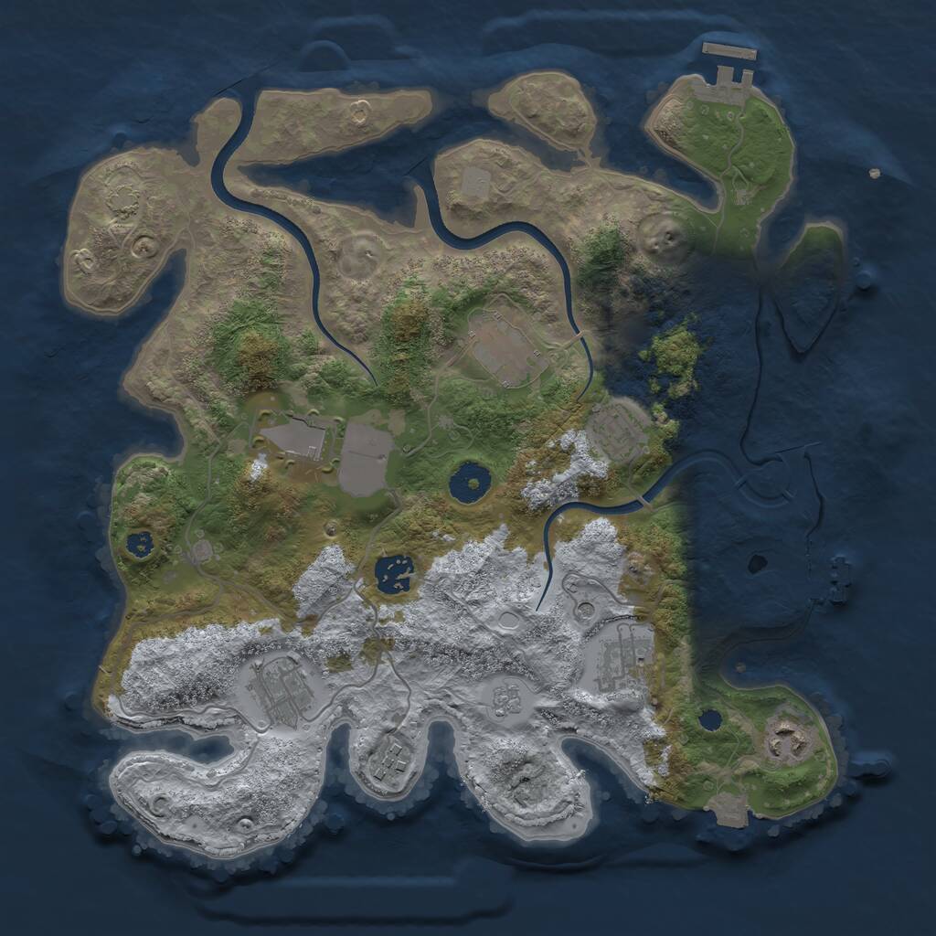 Rust Map: Procedural Map, Size: 3500, Seed: 452345322, 14 Monuments
