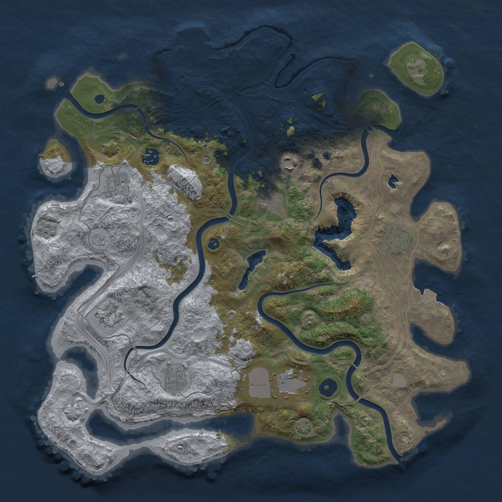 Rust Map: Procedural Map, Size: 4250, Seed: 871218120, 14 Monuments