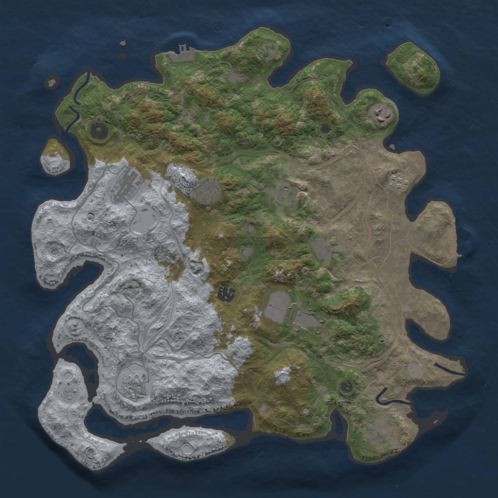 Rust Map: Procedural Map, Size: 4250, Seed: 871218120, 19 Monuments