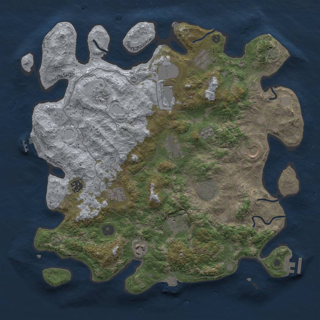 Rust Map: Procedural Map, Size: 4000, Seed: 279146268, 17 Monuments