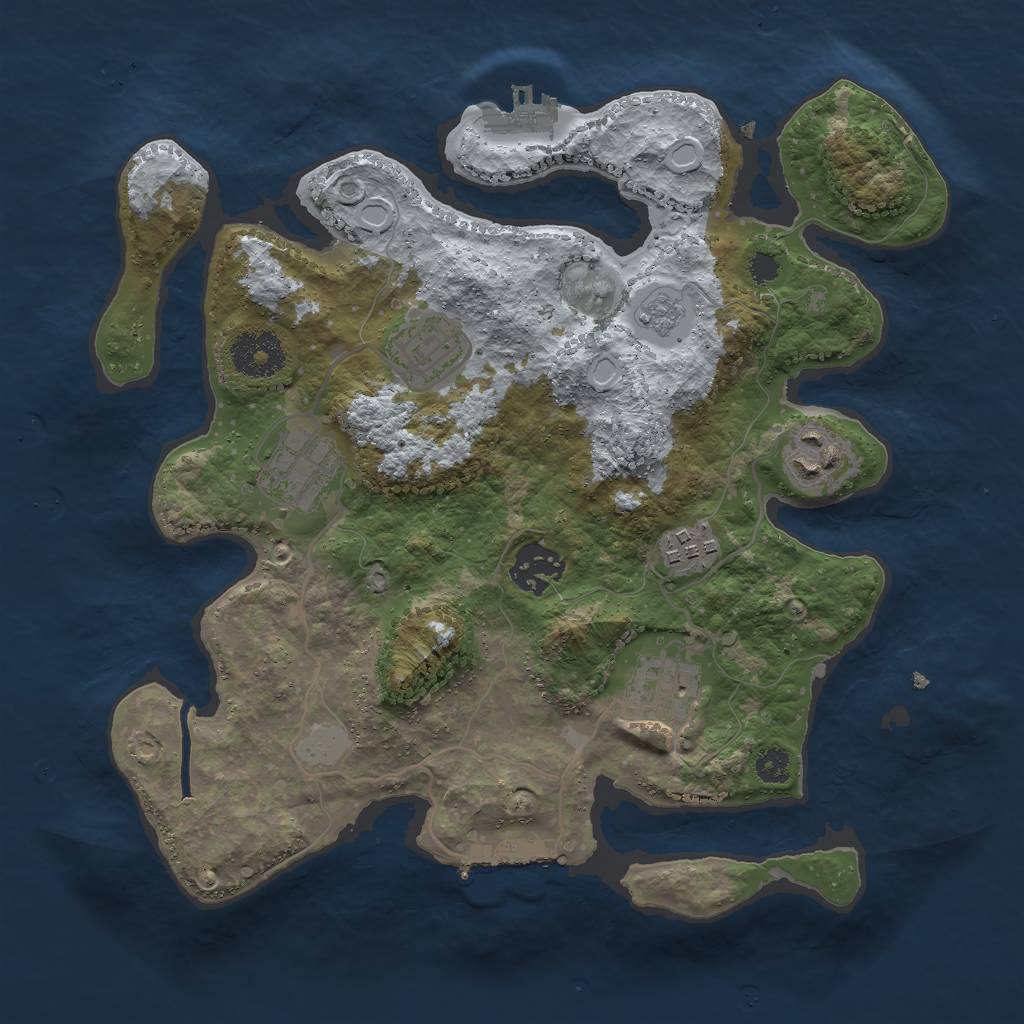 Rust Map: Procedural Map, Size: 3000, Seed: 39802602, 14 Monuments