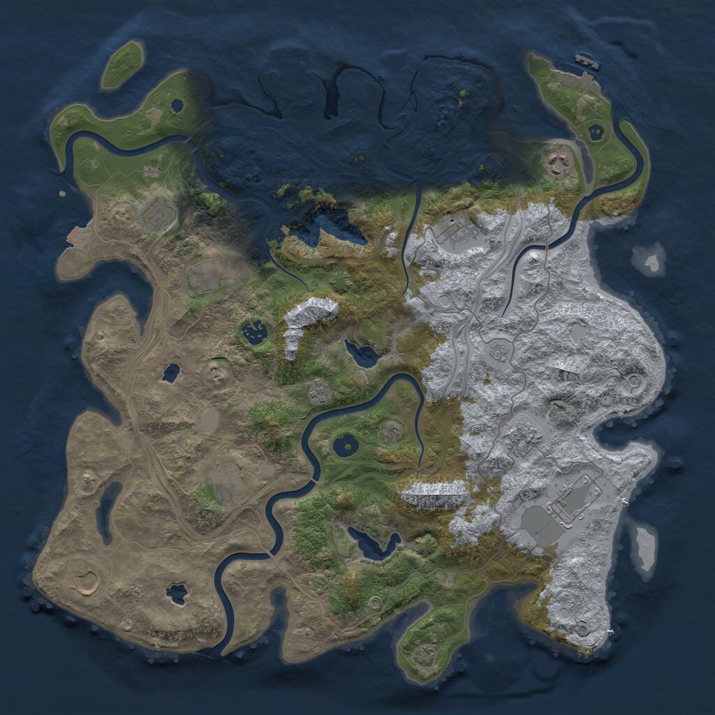 Rust Map: Procedural Map, Size: 4500, Seed: 1606498847, 16 Monuments