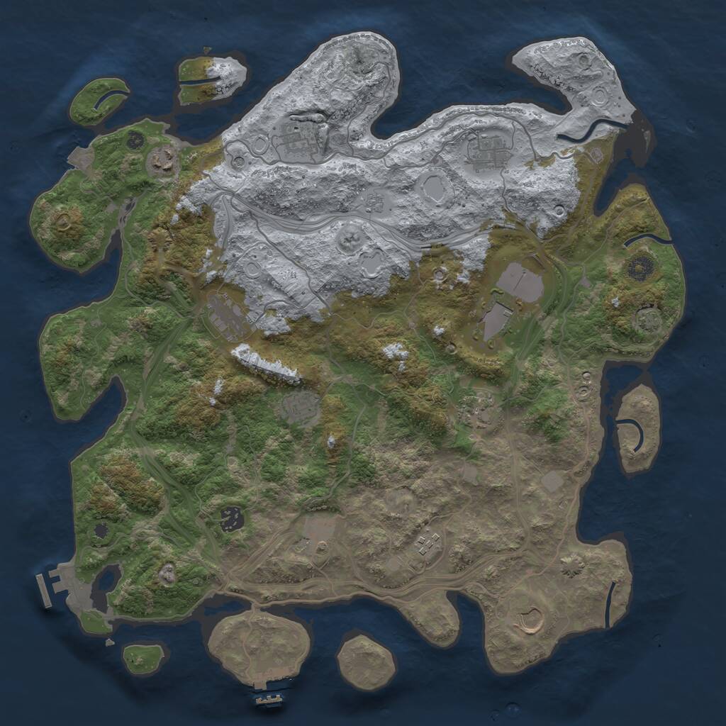 Rust Map: Procedural Map, Size: 4250, Seed: 1421153716, 17 Monuments