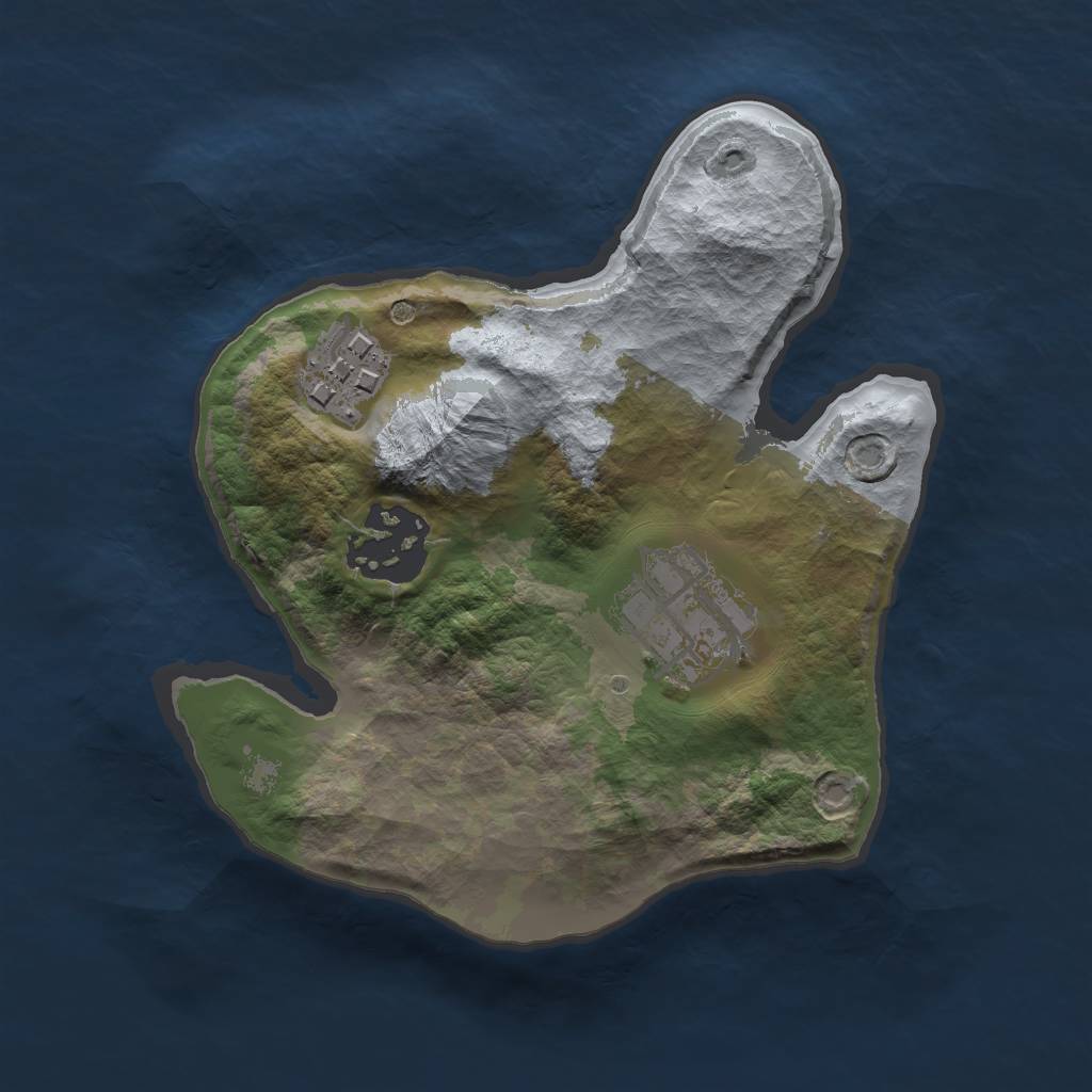 Rust Map: Barren, Size: 2000, Seed: 534675820, 5 Monuments