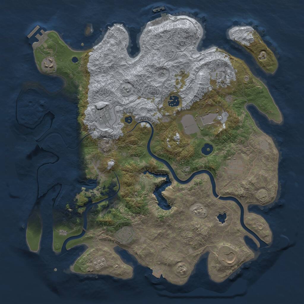 Rust Map: Procedural Map, Size: 4000, Seed: 30841730, 15 Monuments