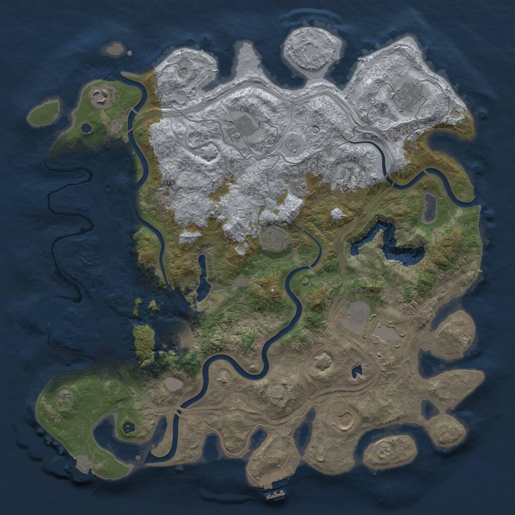 Rust Map: Procedural Map, Size: 4250, Seed: 451456845, 15 Monuments