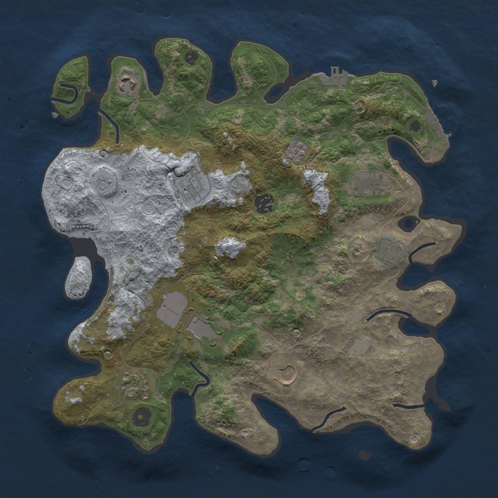 Rust Map: Procedural Map, Size: 3816, Seed: 900759050, 16 Monuments
