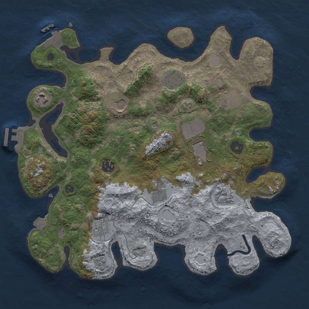 Rust Map: Procedural Map, Size: 3500, Seed: 86960019, 16 Monuments