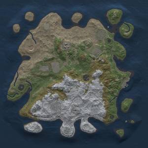 Thumbnail Rust Map: Procedural Map, Size: 3500, Seed: 1891635956, 16 Monuments