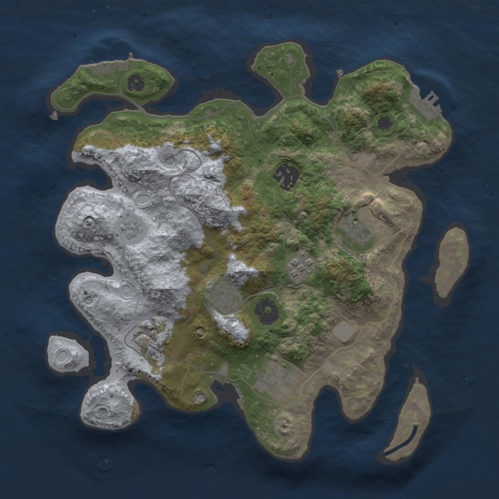 Rust Map: Procedural Map, Size: 3000, Seed: 1623004211, 15 Monuments