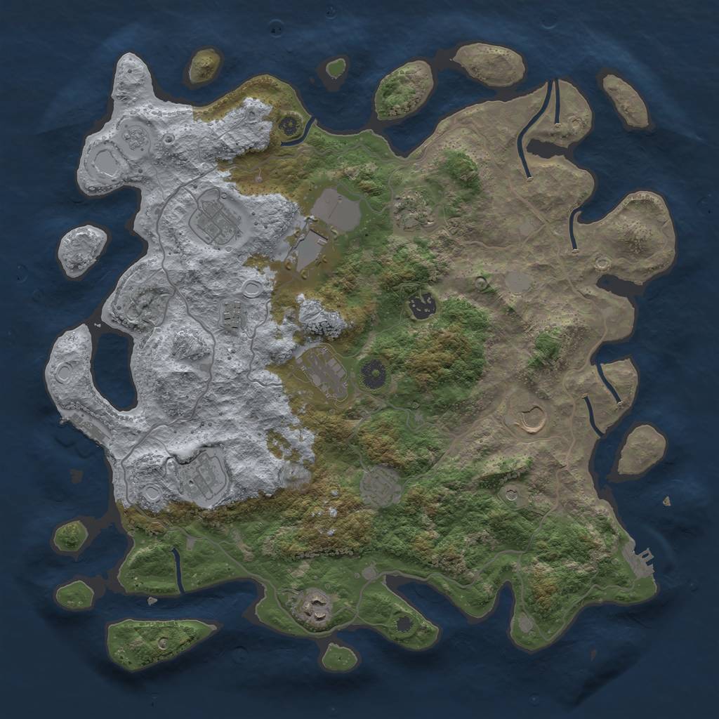 Rust Map: Procedural Map, Size: 4000, Seed: 200806190, 19 Monuments