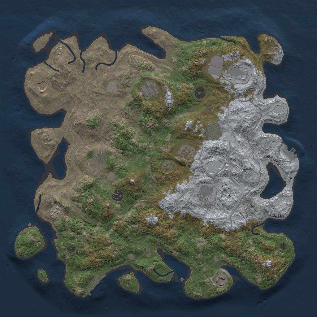 Rust Map: Procedural Map, Size: 4250, Seed: 1379456025, 19 Monuments