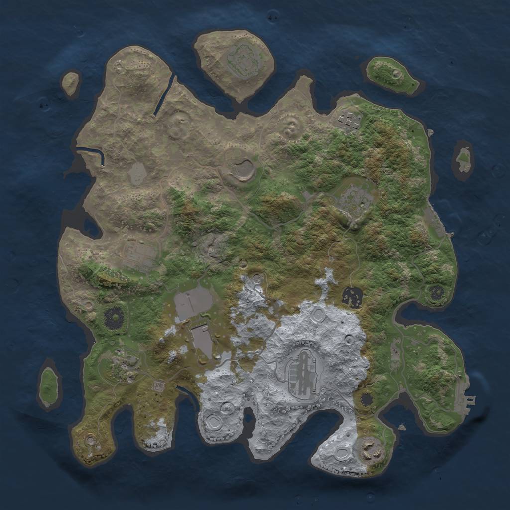 Rust Map: Procedural Map, Size: 3500, Seed: 97847700, 18 Monuments