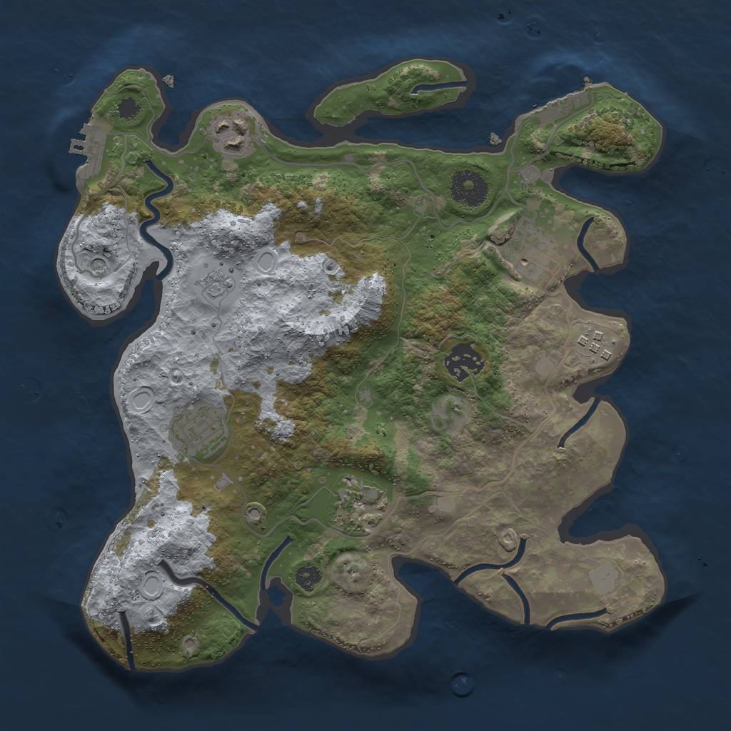 Rust Map: Procedural Map, Size: 3000, Seed: 3566345, 15 Monuments