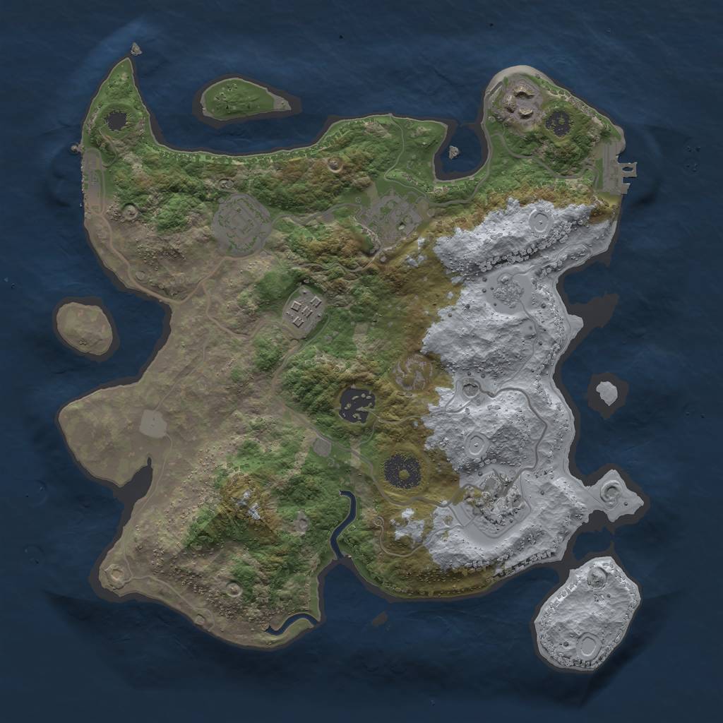 Rust Map: Procedural Map, Size: 3000, Seed: 4355181, 15 Monuments