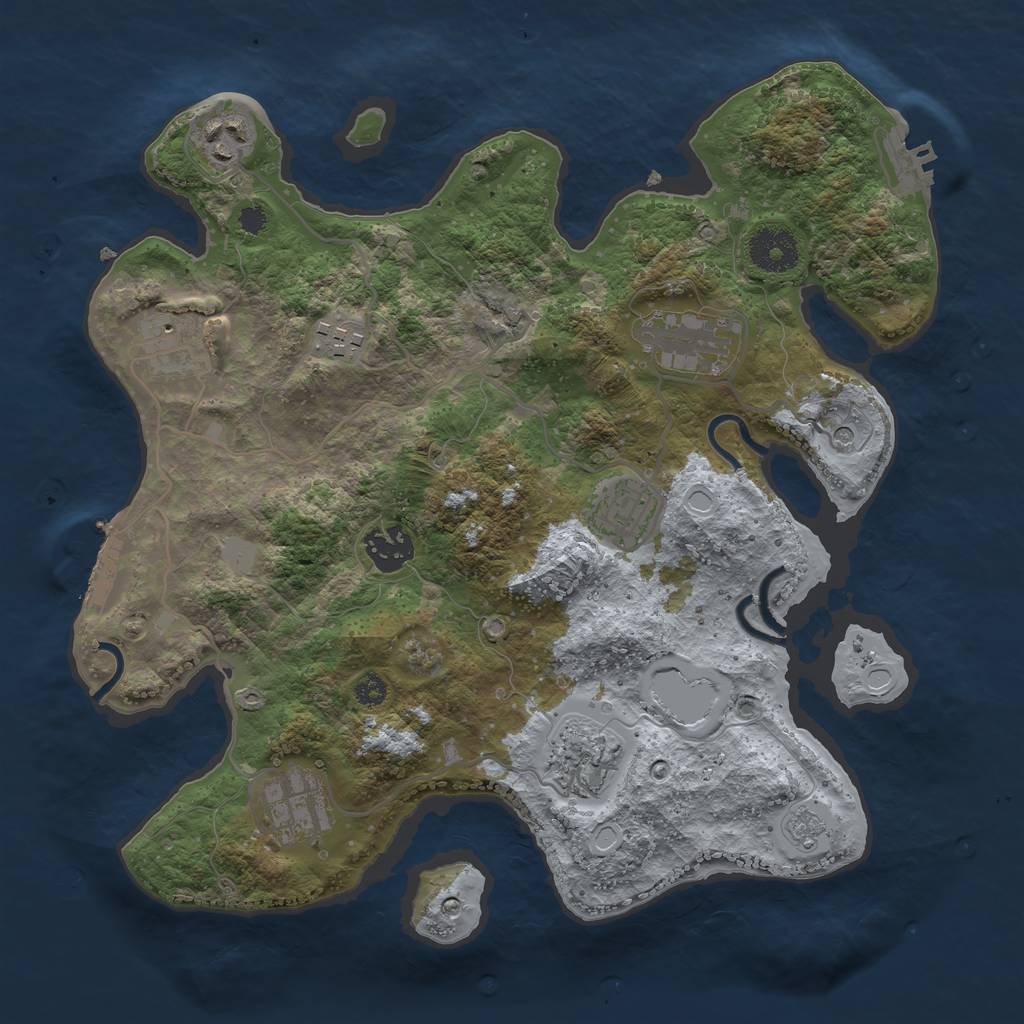 Rust Map: Procedural Map, Size: 3250, Seed: 799860091, 15 Monuments