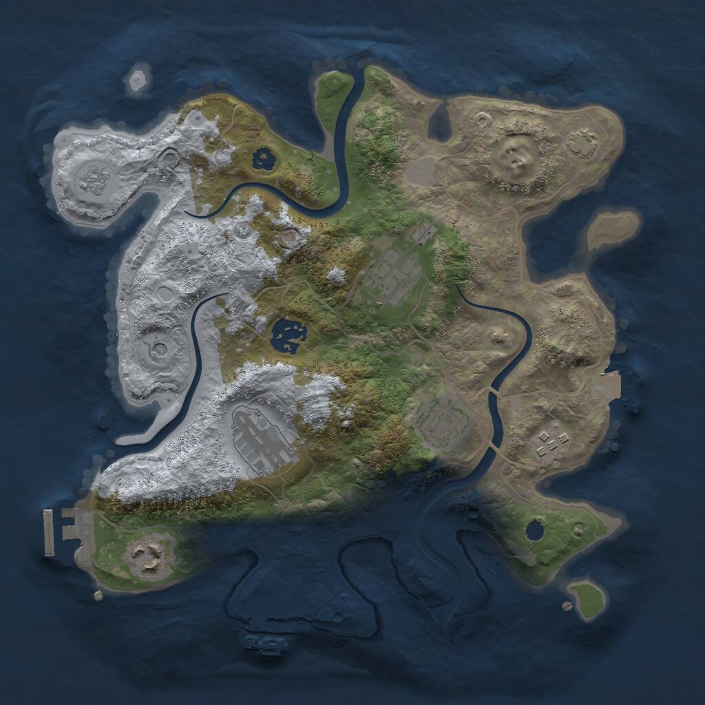Rust Map: Procedural Map, Size: 3000, Seed: 903061667, 12 Monuments