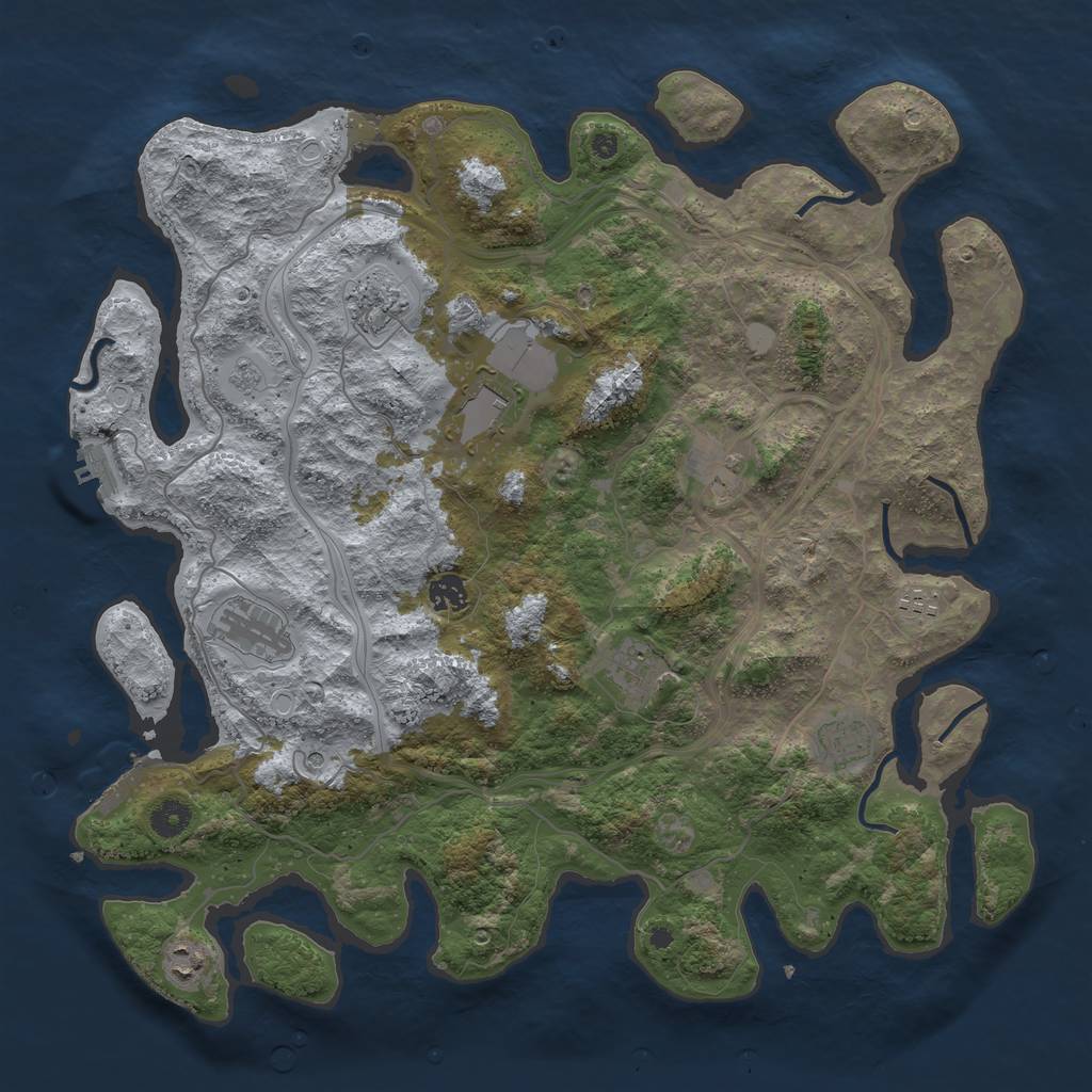 Rust Map: Procedural Map, Size: 4250, Seed: 998023, 18 Monuments