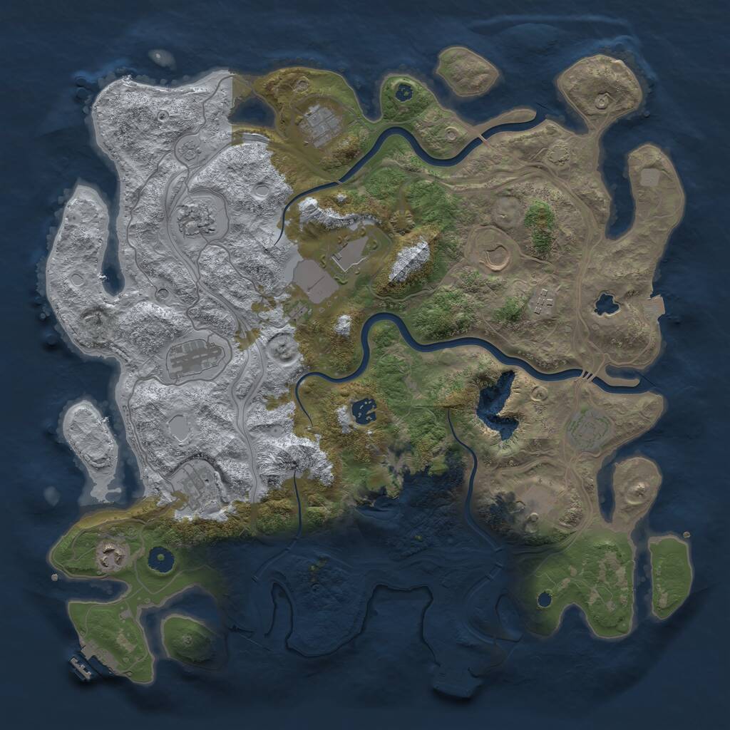Rust Map: Procedural Map, Size: 4250, Seed: 998023, 17 Monuments