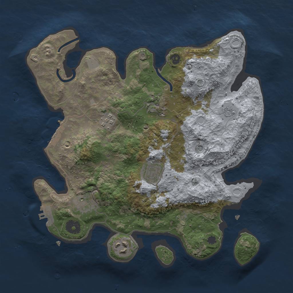 Rust Map: Procedural Map, Size: 3000, Seed: 1562688714, 14 Monuments