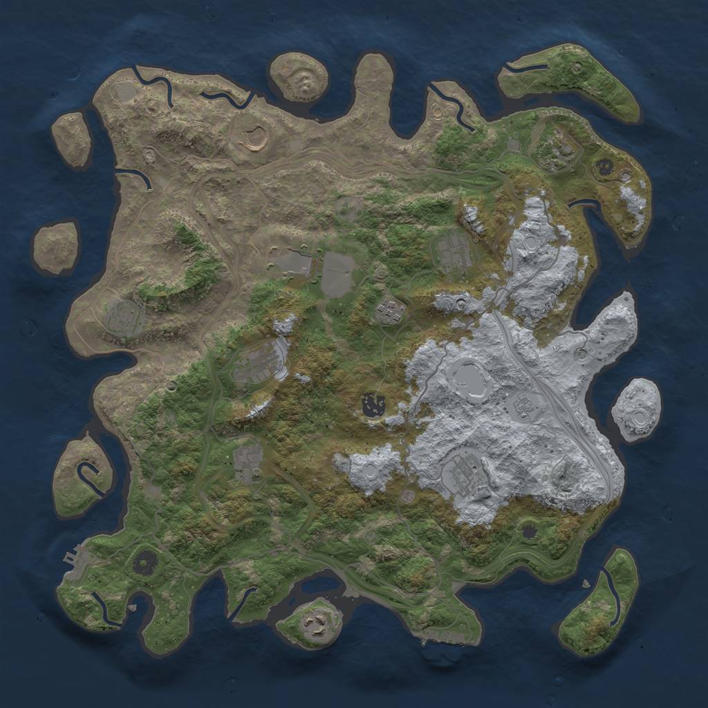 Rust Map: Procedural Map, Size: 4250, Seed: 637408402, 20 Monuments
