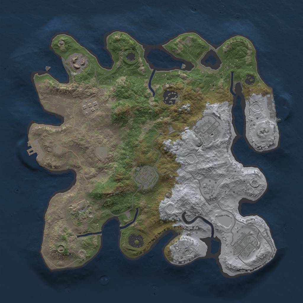 Rust Map: Procedural Map, Size: 3000, Seed: 1978839262, 15 Monuments