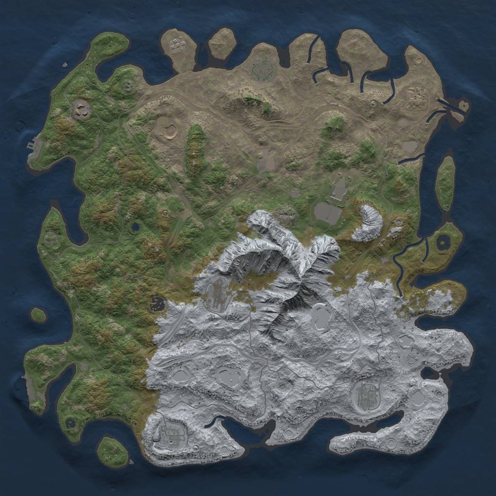 Rust Map: Procedural Map, Size: 5000, Seed: 7294, 20 Monuments