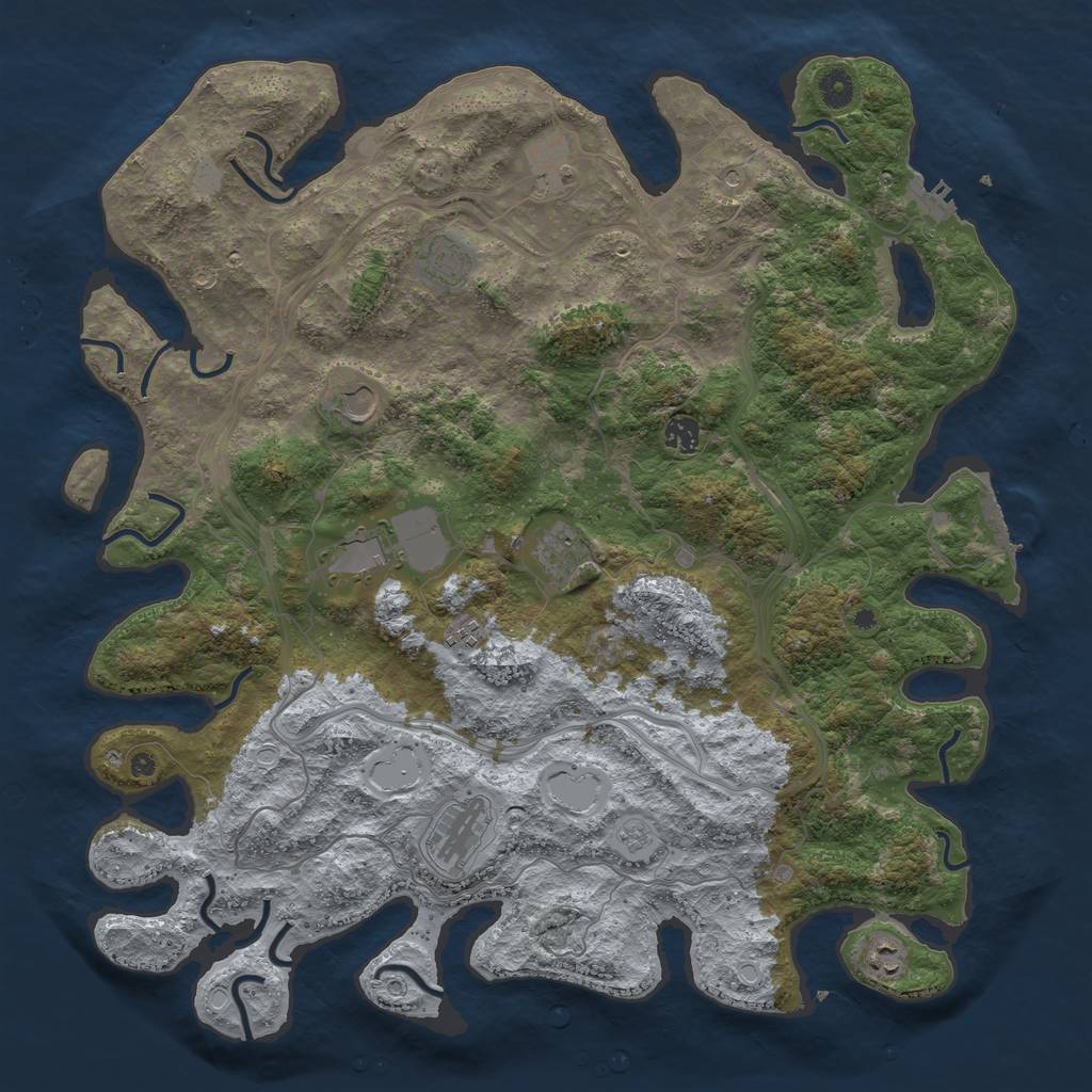 Rust Map: Procedural Map, Size: 4500, Seed: 4526718, 18 Monuments