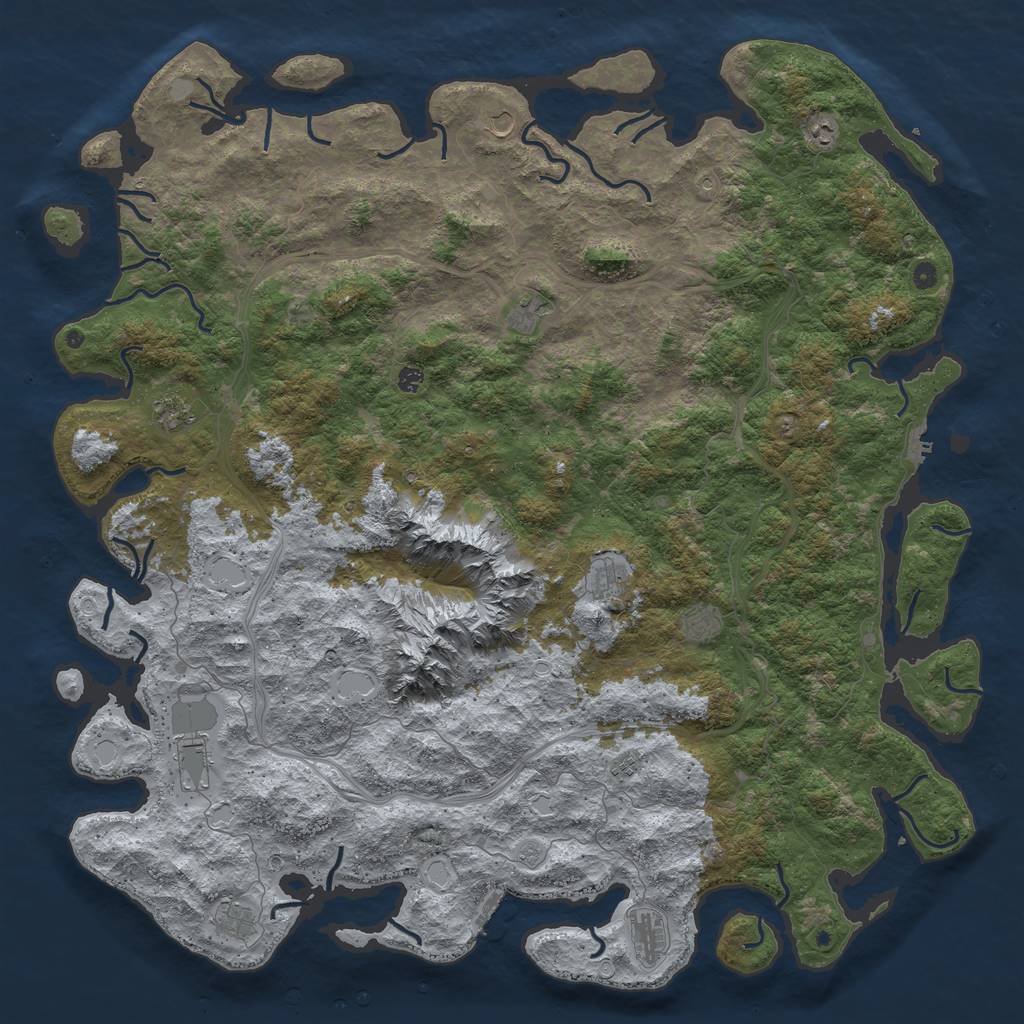 Rust Map: Procedural Map, Size: 6000, Seed: 1984134807, 20 Monuments