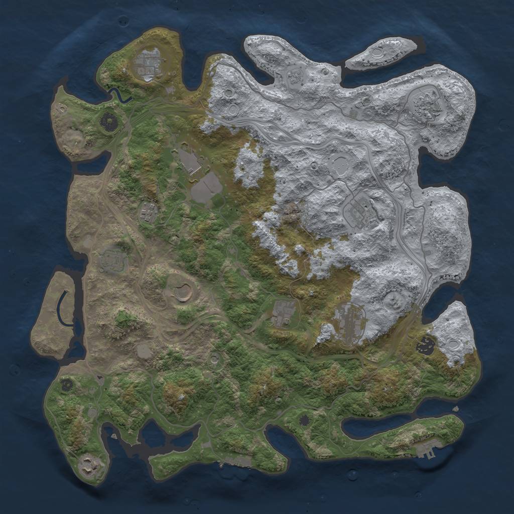 Rust Map: Procedural Map, Size: 4250, Seed: 1863099620, 18 Monuments