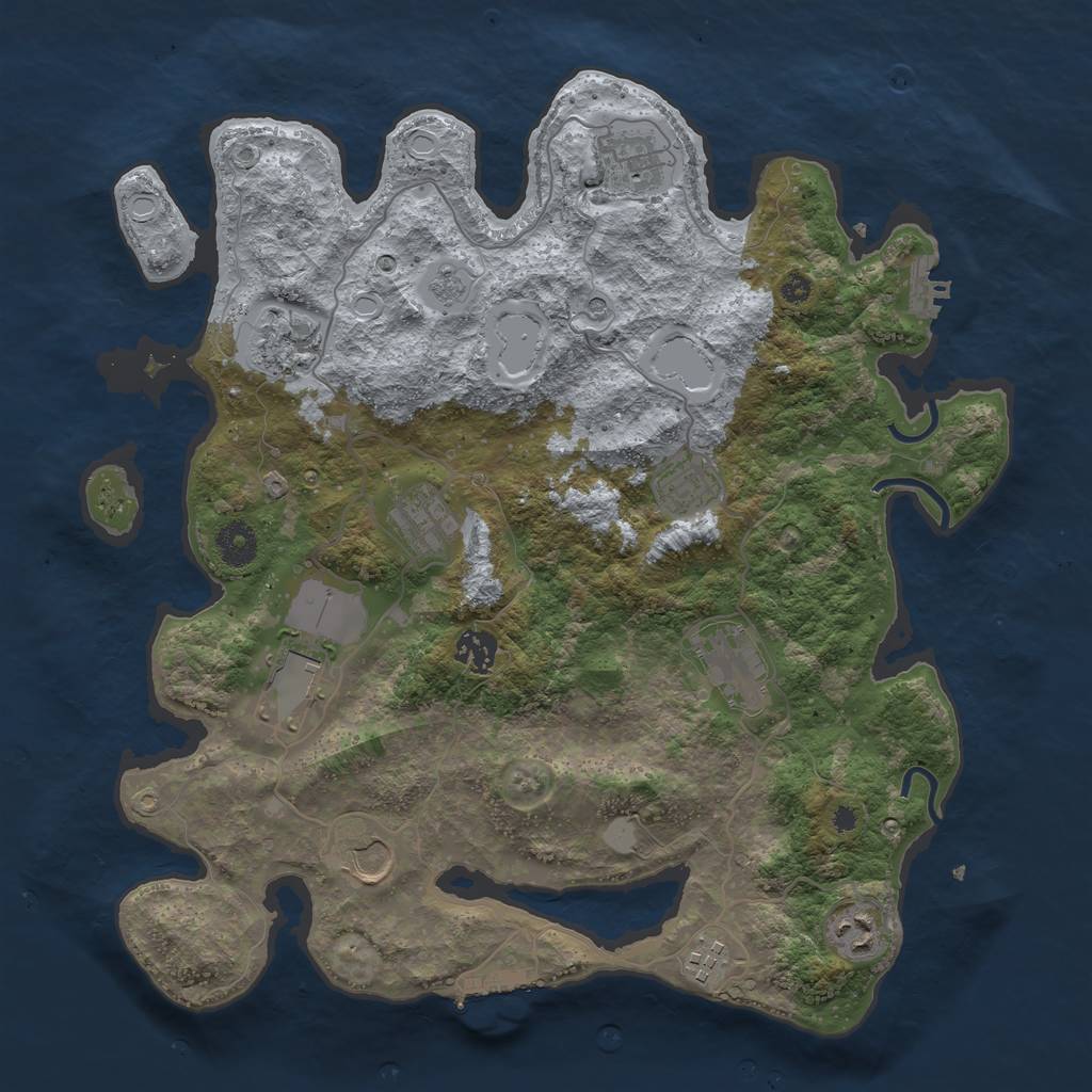 Rust Map: Procedural Map, Size: 3750, Seed: 18, 17 Monuments
