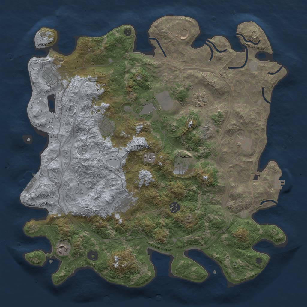 Rust Map: Procedural Map, Size: 4250, Seed: 866120361, 20 Monuments