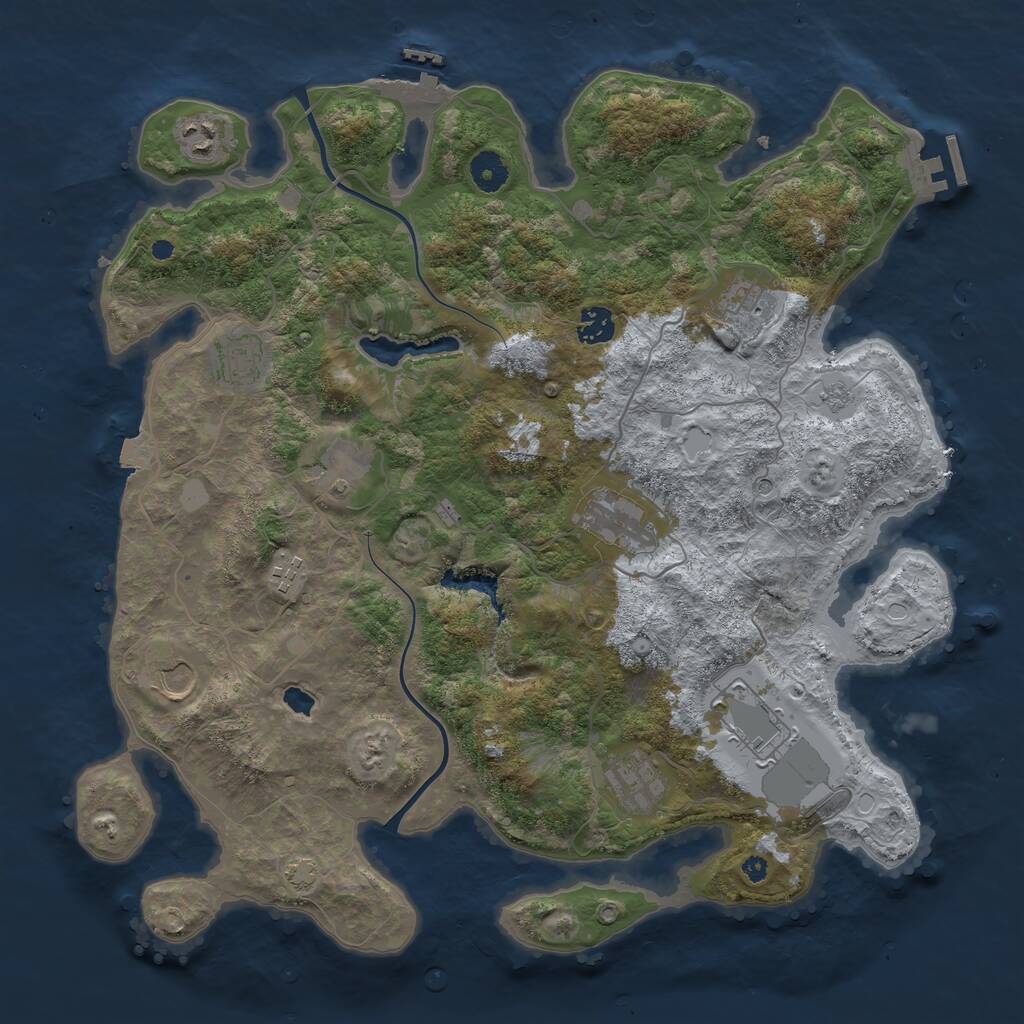 Rust Map: Procedural Map, Size: 4000, Seed: 1179748767, 16 Monuments