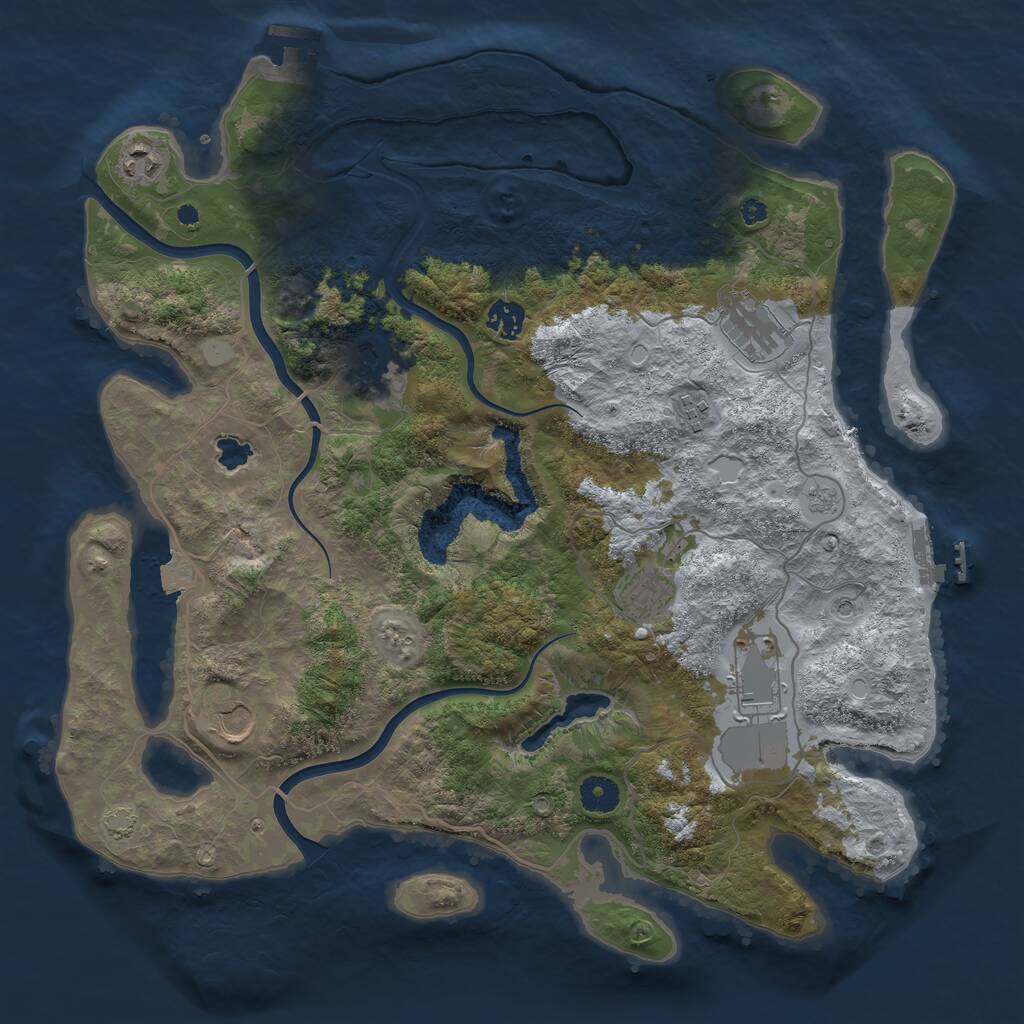 Rust Map: Procedural Map, Size: 4000, Seed: 1906768988, 14 Monuments