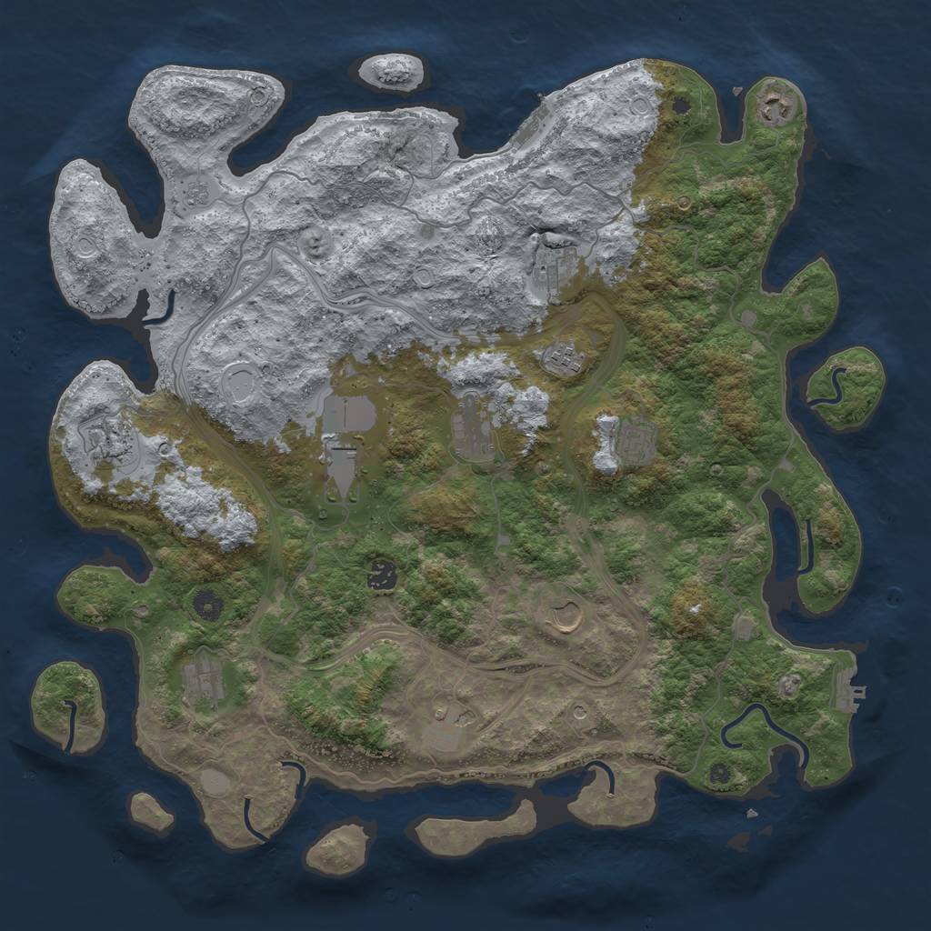 Rust Map: Procedural Map, Size: 4500, Seed: 1805249946, 20 Monuments