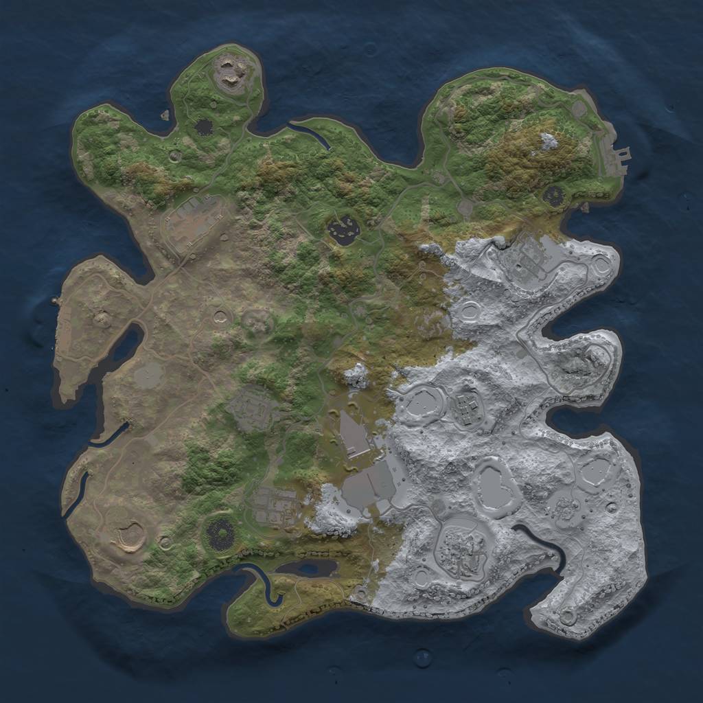 Rust Map: Procedural Map, Size: 3500, Seed: 59432026, 19 Monuments