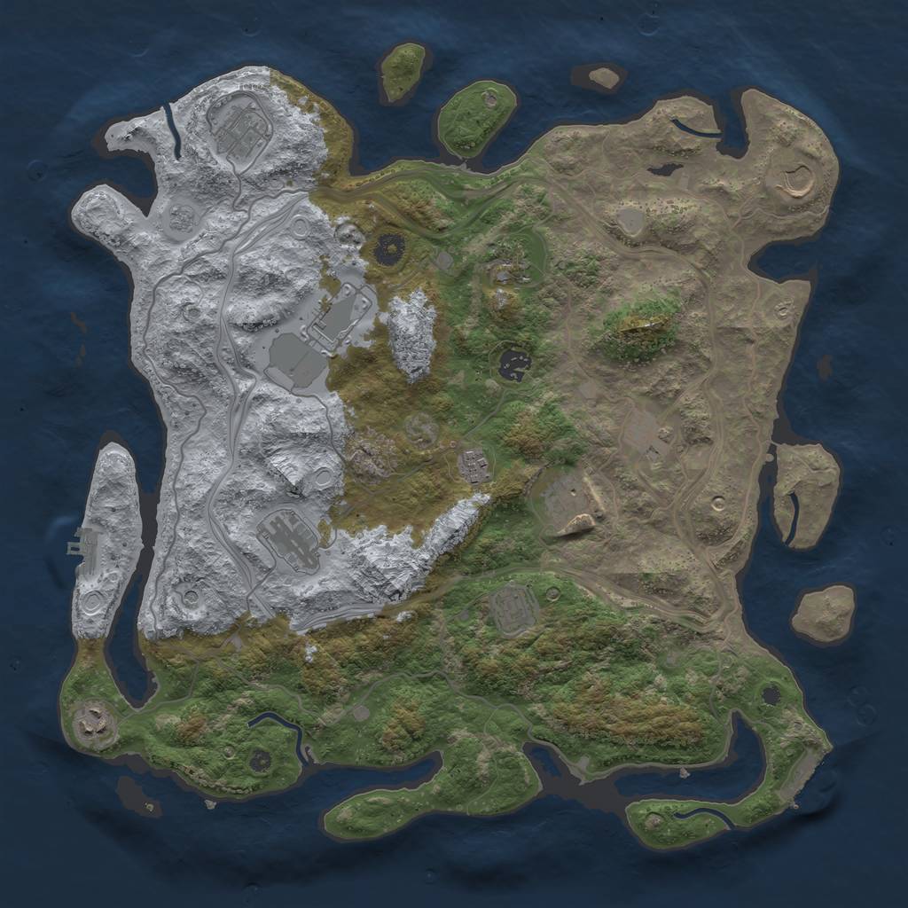 Rust Map: Procedural Map, Size: 4250, Seed: 1644924361, 20 Monuments