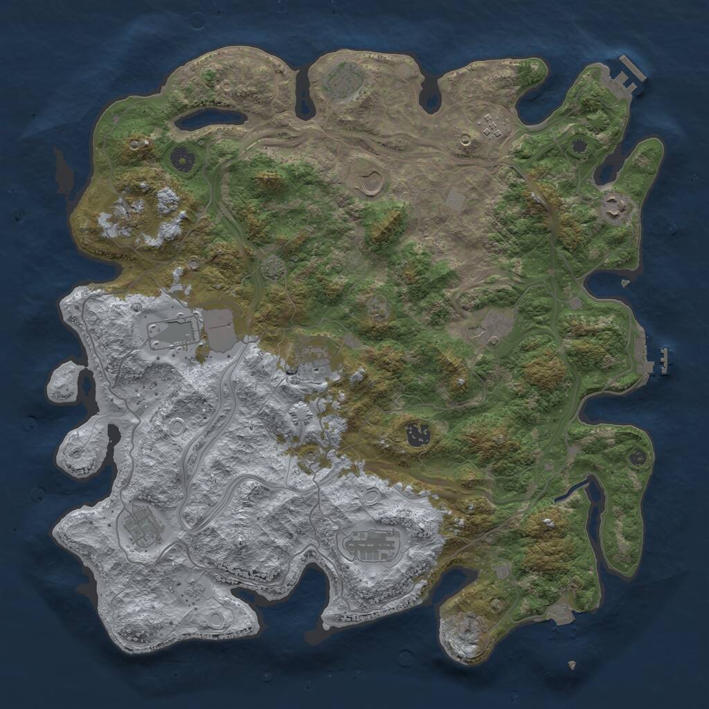 Rust Map: Procedural Map, Size: 4300, Seed: 1586709796, 17 Monuments